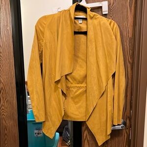 Mustard Yellow Women's Draped Jacket